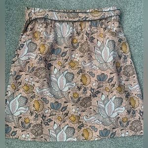LOFT skirt, pink paisley print, has pockets and matching belt